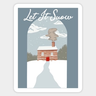 Let It Snow Cabin Sticker